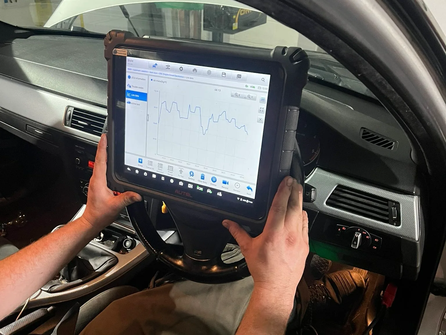 Car diagnostics at Morgan Motors